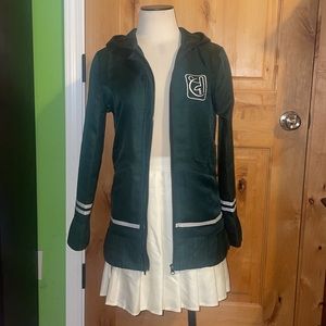 CHIAKI NANAMI Cosplay Anime Costume Jacket & Skirt EUC S w/ Pink Wig & Hair Clip